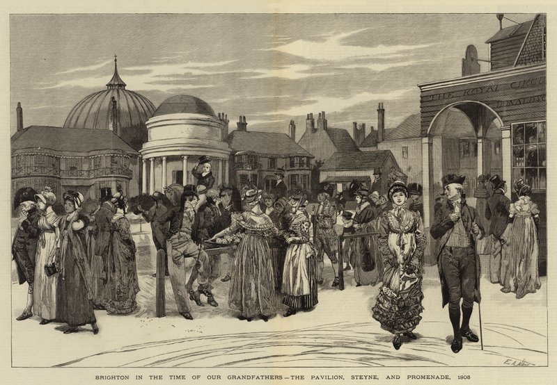 Brighton in the Time of Our Grandfathers, the Pavilion, Steyne, and Promenade by Edwin Austin Abbey