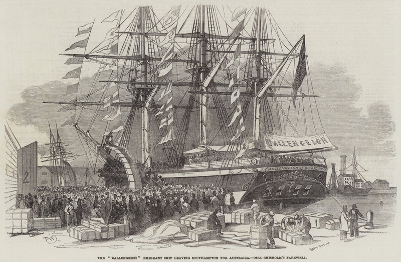Departure of the Ballengeich Emigrant Ship from Southampton by Edwin Weedon