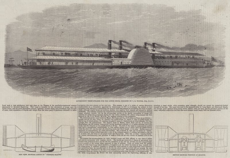 Government Troop Steamer for the Lower Indus by Edwin Weedon