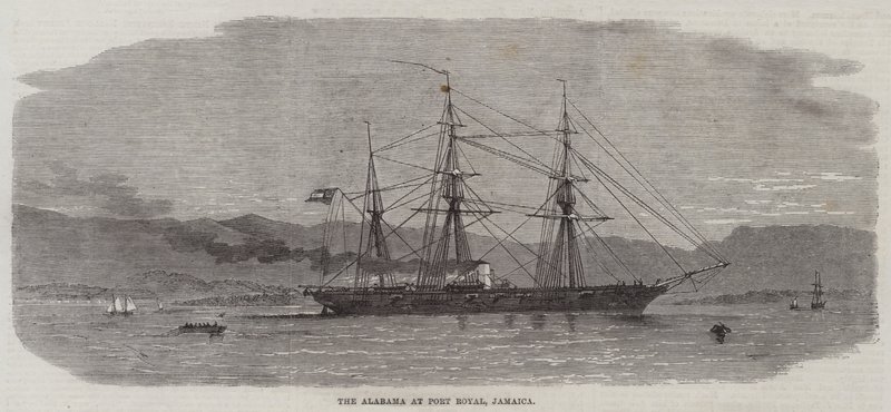The Alabama at Port Royal, Jamaica by Edwin Weedon