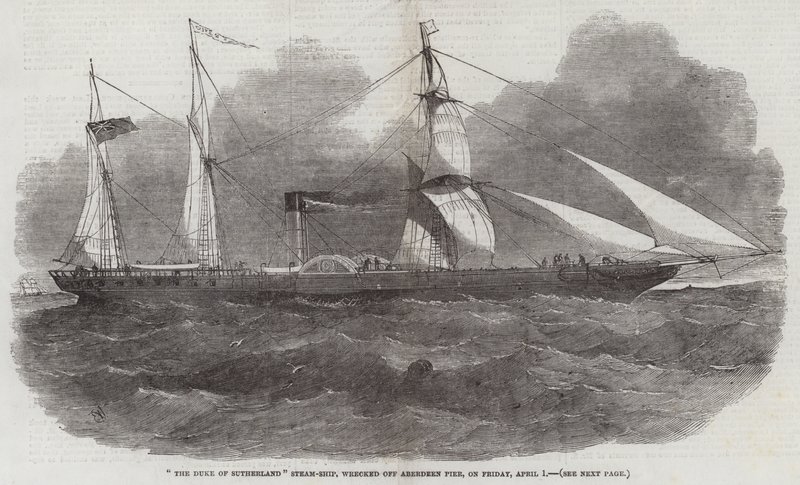 The Duke of Sutherland Steam-Ship, Wrecked off Aberdeen Pier by Edwin Weedon