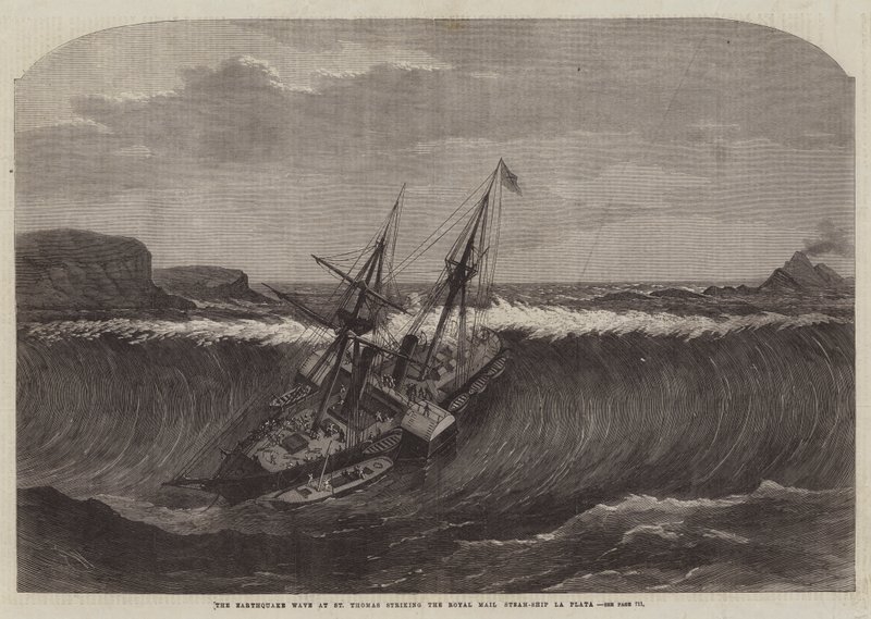 The Earthquake Wave at St Thomas Striking the Royal Mail Steam-Ship La Plata by Edwin Weedon