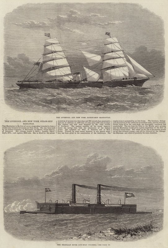 The Liverpool and New York Steam-Ship Manhattan by Edwin Weedon
