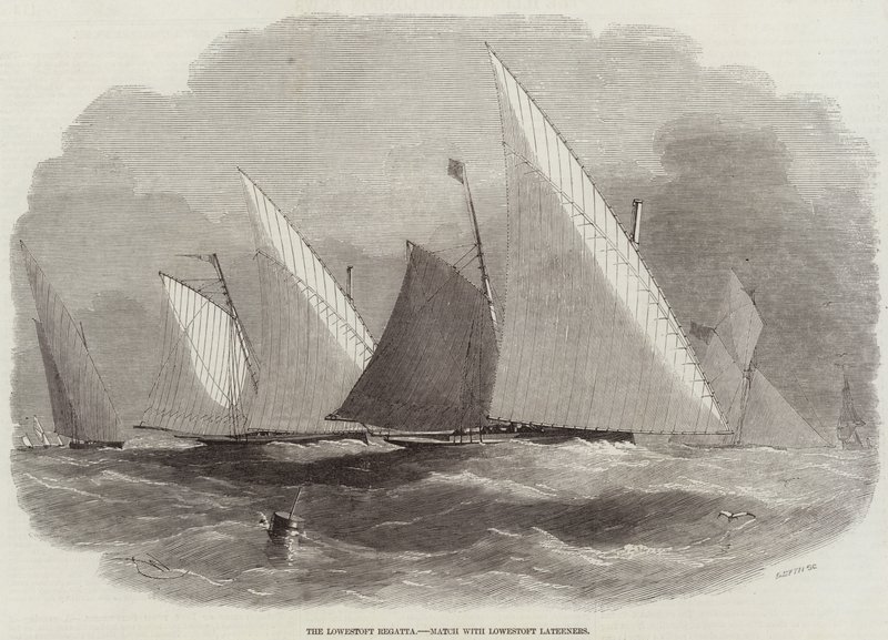 The Lowestoft Regatta, Match with Lowestoft Lateeners by Edwin Weedon