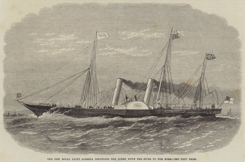 The New Royal Yacht Alberta conveying the Queen down the River to the Nore by Edwin Weedon