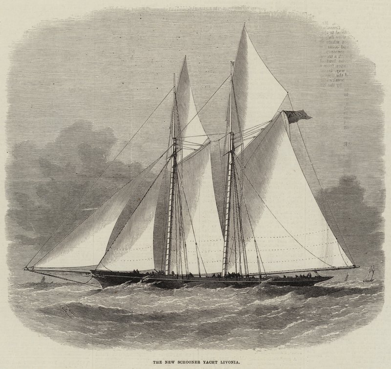 The New Schooner Yacht Livonia by Edwin Weedon