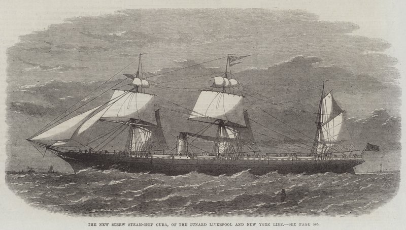 The New Screw Steam-Ship Cuba, of the Cunard Liverpool and New York Line by Edwin Weedon