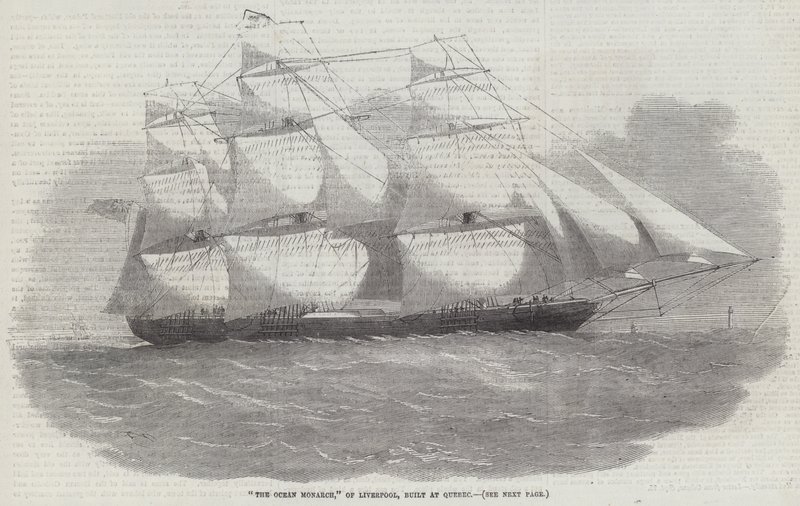 The Ocean Monarch, of Liverpool, built at Quebec by Edwin Weedon