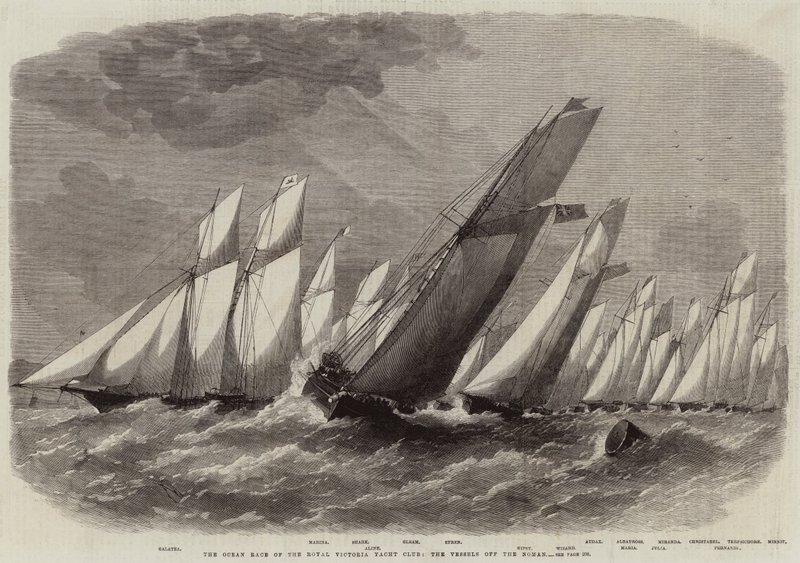 The Ocean Race of the Royal Victoria Yacht Club, the Vessels off the Noman by Edwin Weedon