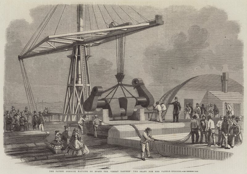 The Patent Derrick Hauling on Board the Great Eastern the Shaft for Her Paddle-Engines by Edwin Weedon