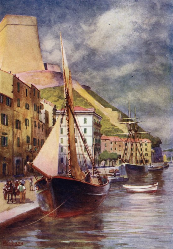 Corsica: The Harbour, Bonifacio by Edwin Arthur Norbury