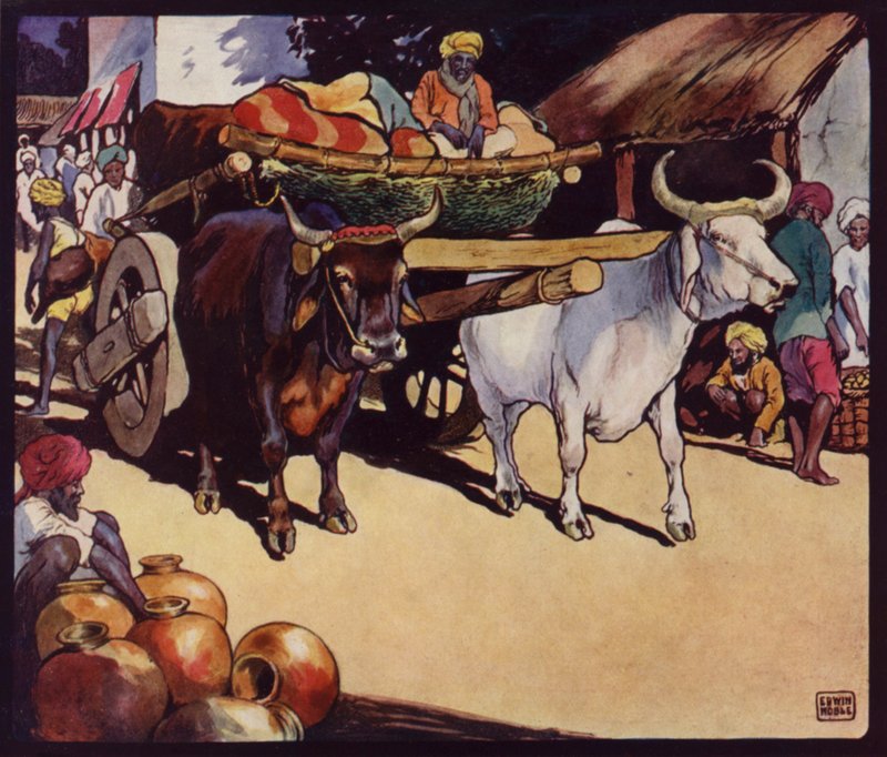 Indian Bullock-Wagon by Edwin Noble