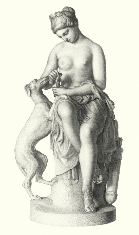 The Huntress (engraving) by Edwin Roffe