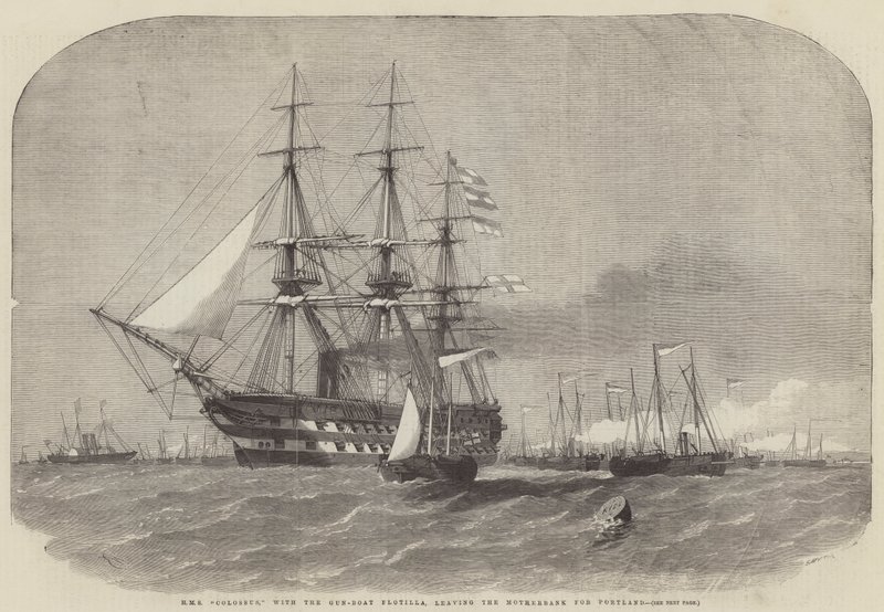HMS Colossus Leaving the Motherbank for Portland by Edwin Weedon