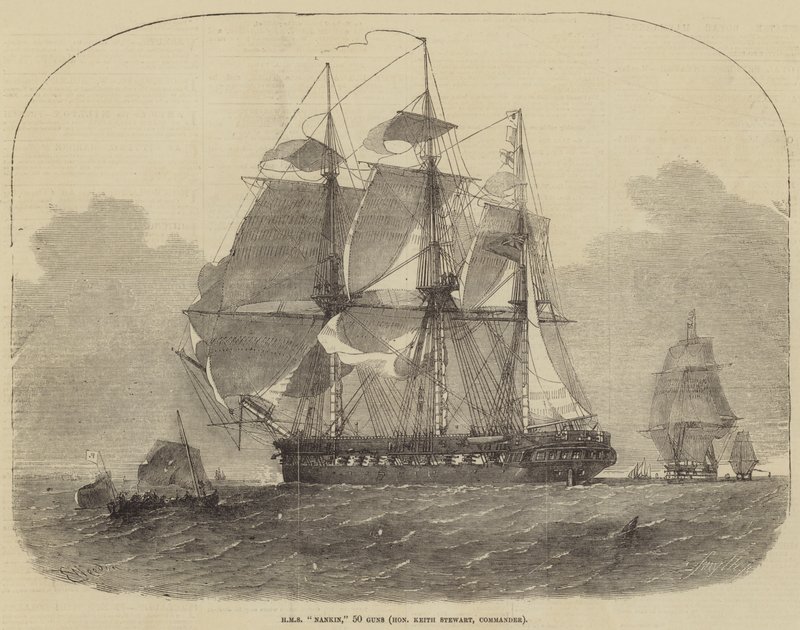 HMS Nankin, 50 Guns, Honourable Keith Stewart, Commander by Edwin Weedon