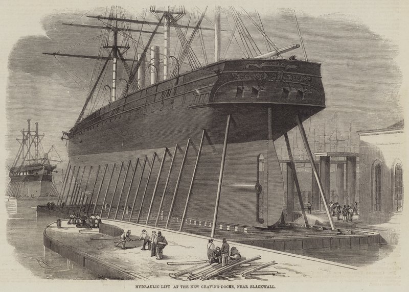 Hydraulic Lift at the New Graving-Docks, near Blackwall by Edwin Weedon