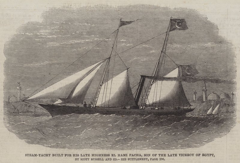 Steam-Yacht Built for His Late Highness El Hami Pacha, Son of the Late Viceroy of Egypt, by Scott Russell and Company by Edwin Weedon