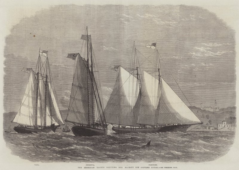 The American Yachts Saluting Her Majesty off Osborne House by Edwin Weedon