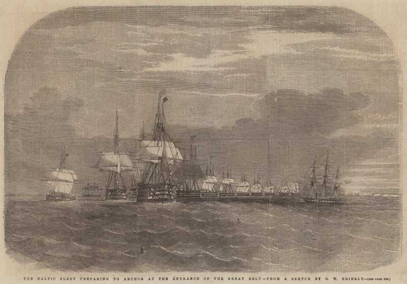 The Baltic Fleet preparing to Anchor at the Entrance of the Great Belt by Edwin Weedon