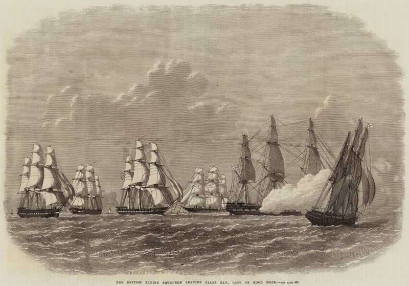 The British Flying Squadron Leaving False Bay, Cape of Good Hope by Edwin Weedon