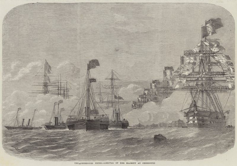 The Cherbourg Fetes, Arrival of Her Majesty at Cherbourg by Edwin Weedon