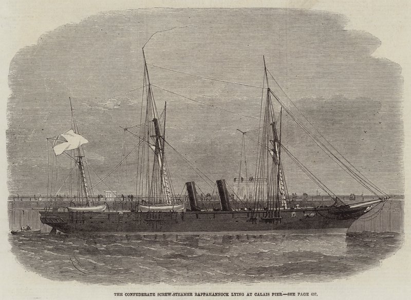 The Confederate Screw-Steamer Rappahannock lying at Calais Pier by Edwin Weedon