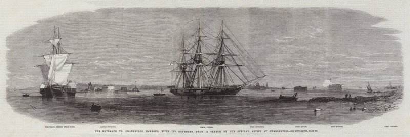 The Entrance to Charleston Harbour, with its Defences by Edwin Weedon
