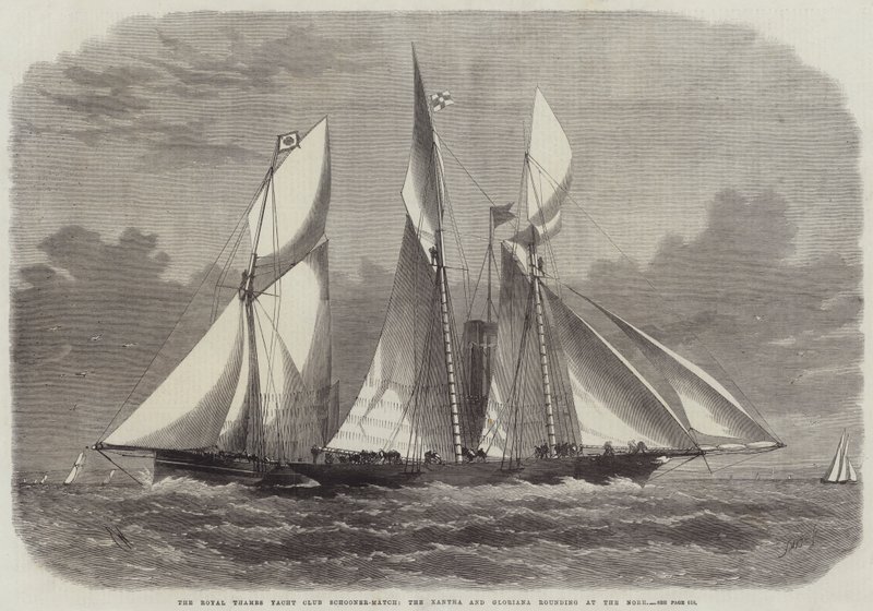 The Royal Thames Yacht Club Schooner-Match, the Xantha and Gloriana Rounding at the Nore by Edwin Weedon