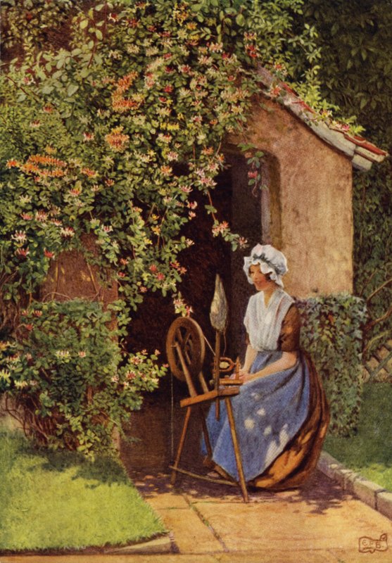 And Lucy, at Her Wheel, Shall Sing by Eleanor Fortescue Brickdale