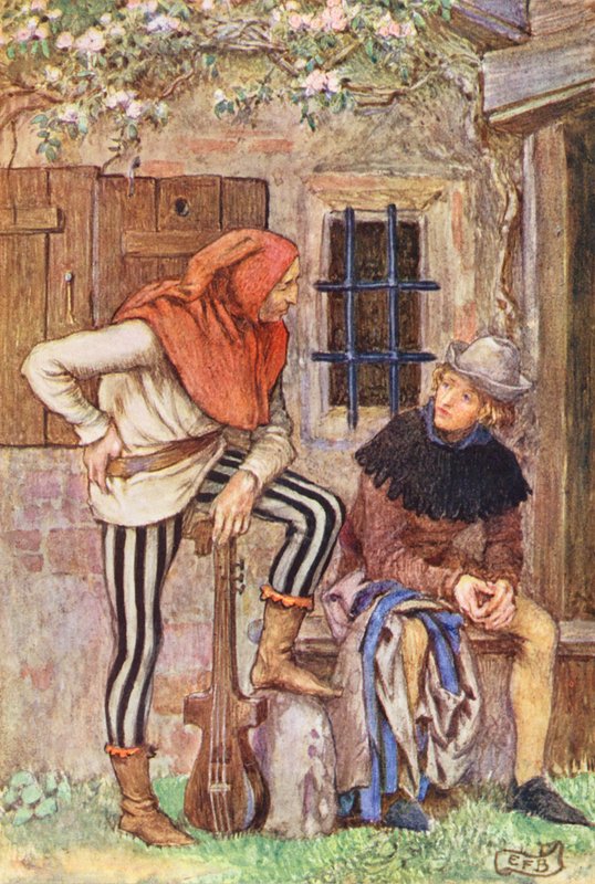 Illustration for The Gathering of Brother Hilarius by Michael Fairless by Eleanor Fortescue Brickdale