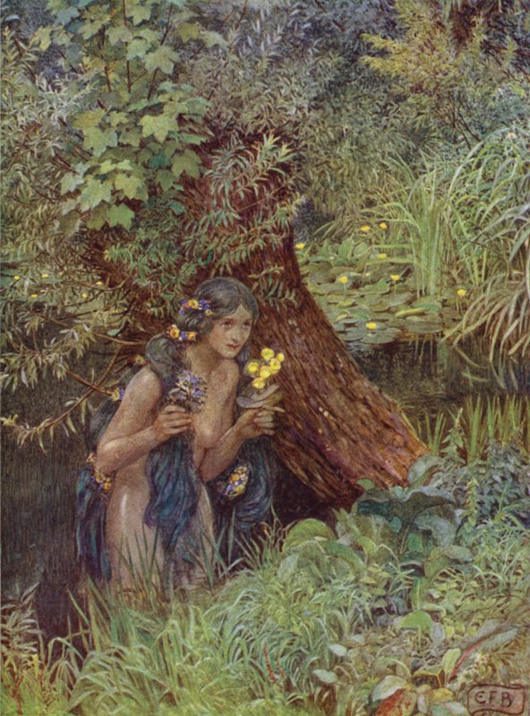 With Goodly, Greenish Locks, All Loose Untied, As Each Had Been a Bride by Eleanor Fortescue Brickdale