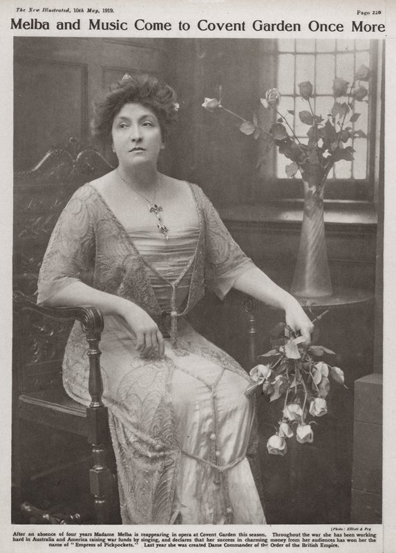 Dame Nellie Melba, Australian opera singer by Elliott and Fry Photography Studio