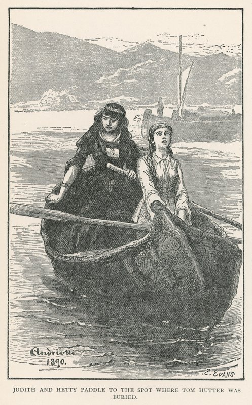 Judith and Hetty Paddle to the Spot Where Tom Hutter Was Buried by Elviro Michael Andriolli