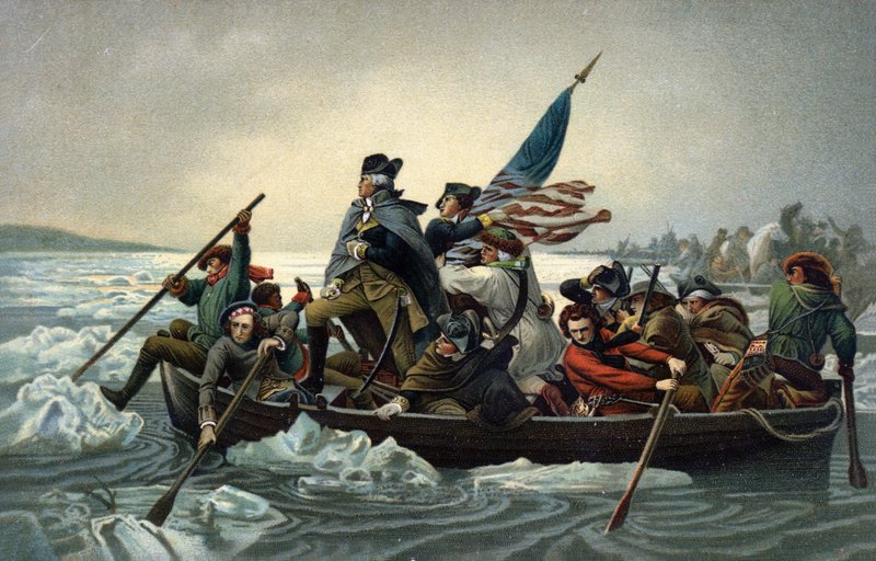 George Washington crossing the Delaware during the American War of Independence, 25 December 1776 by Emanuel Gottlieb (after) Leutze