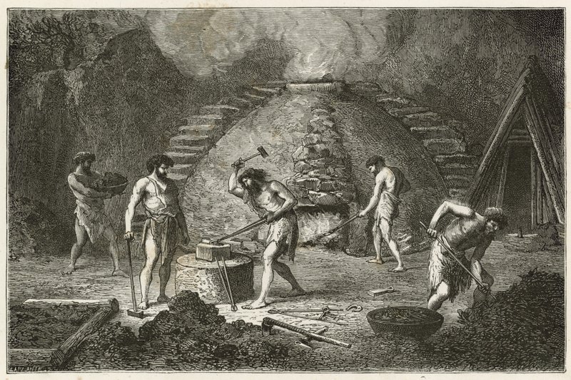 The Primitive Furnace for Iron Extraction by Emile Antoine Bayard