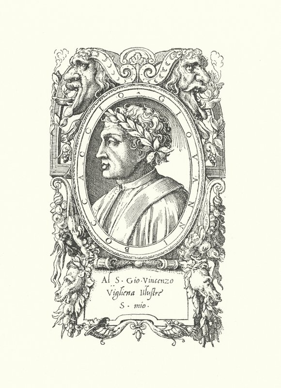 Giovanni Boccaccio, Italian poet, novelist and humanist by Enea Vico
