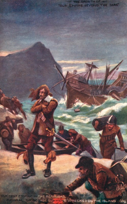 Admiral Sir George Summers wrecked on the Bermudas, 1609 by English School