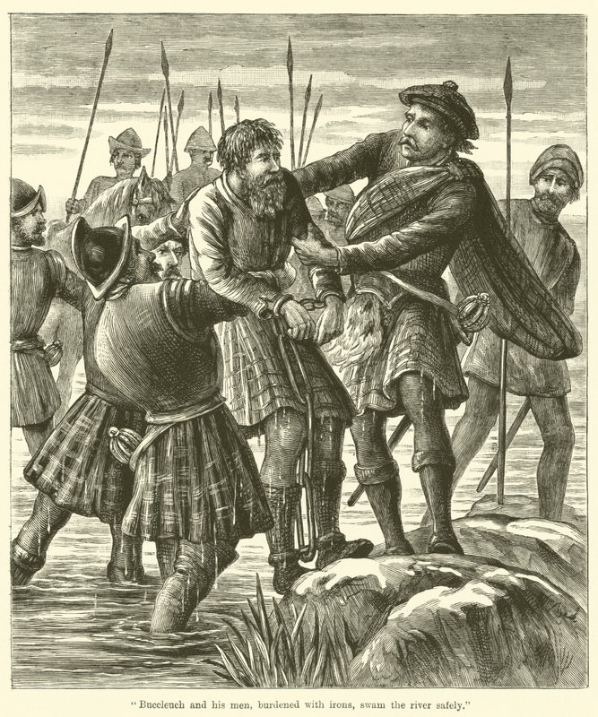 Buccleuch and His Men, Burdened with Irons, Swam the River Safely by English School