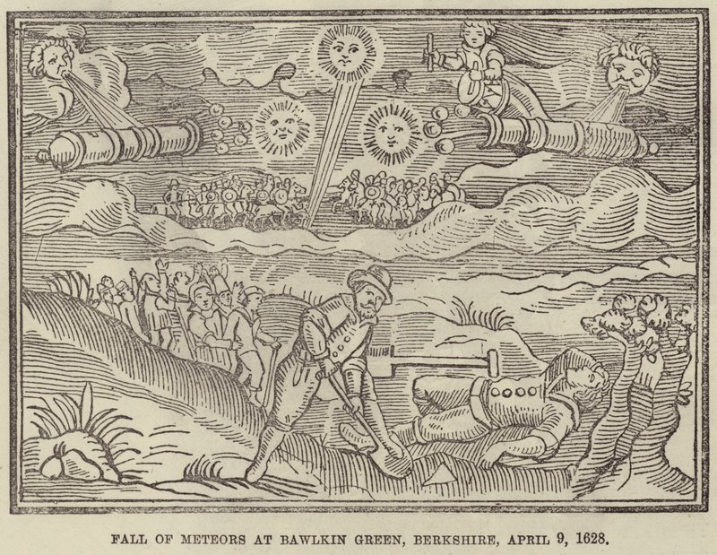 Fall of Meteors at Bawlkin Green, Berkshire, 9 April 1628 by English School