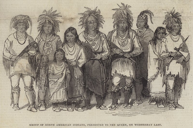 Group of North American Indians, Presented to the Queen, on Wednesday Last by English School