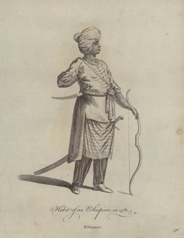 Habit of an Ethiopian in 1581 by English School