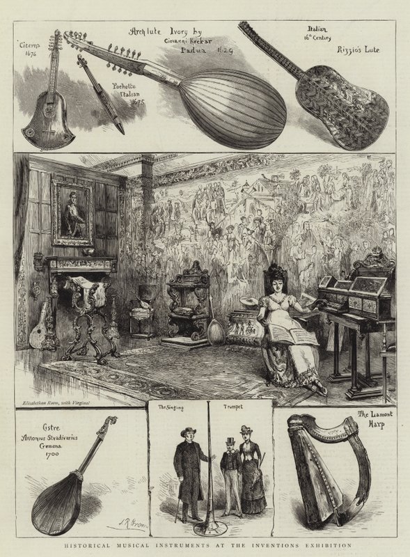 Historical Musical Instruments at the Inventions Exhibition by English School