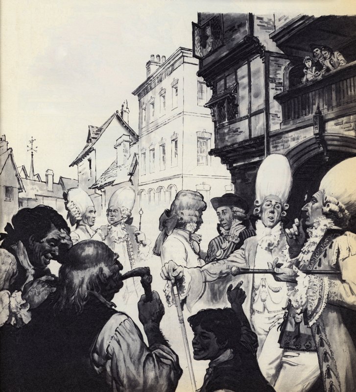 Macaronis were one of the sights of London and Bath by English School