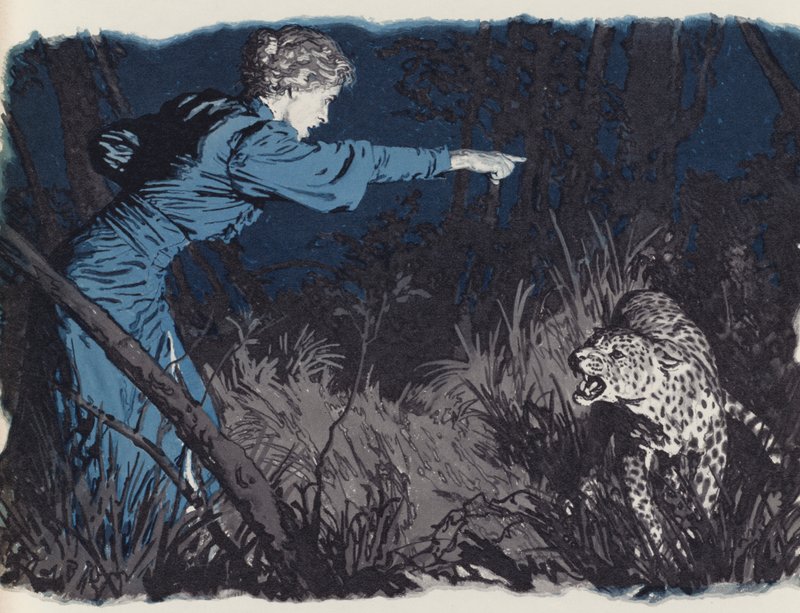 Mary Kingsley Defying a Leopard by English School