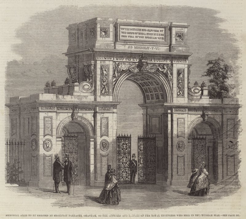 Memorial Arch to be erected at Brompton Barracks, Chatham, to the Officers and Sappers of the Royal Engineers who fell in the Russian War by English School
