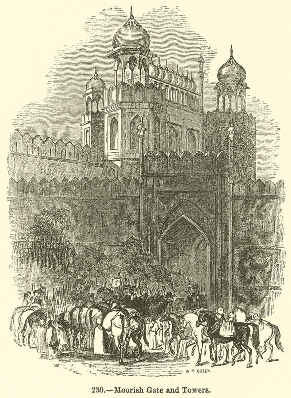 Moorish Gate and Towers by English School