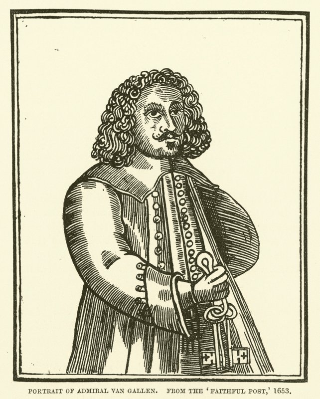 Portrait of Admiral Van Gallen, from the Faithful Post, 1653 by English School