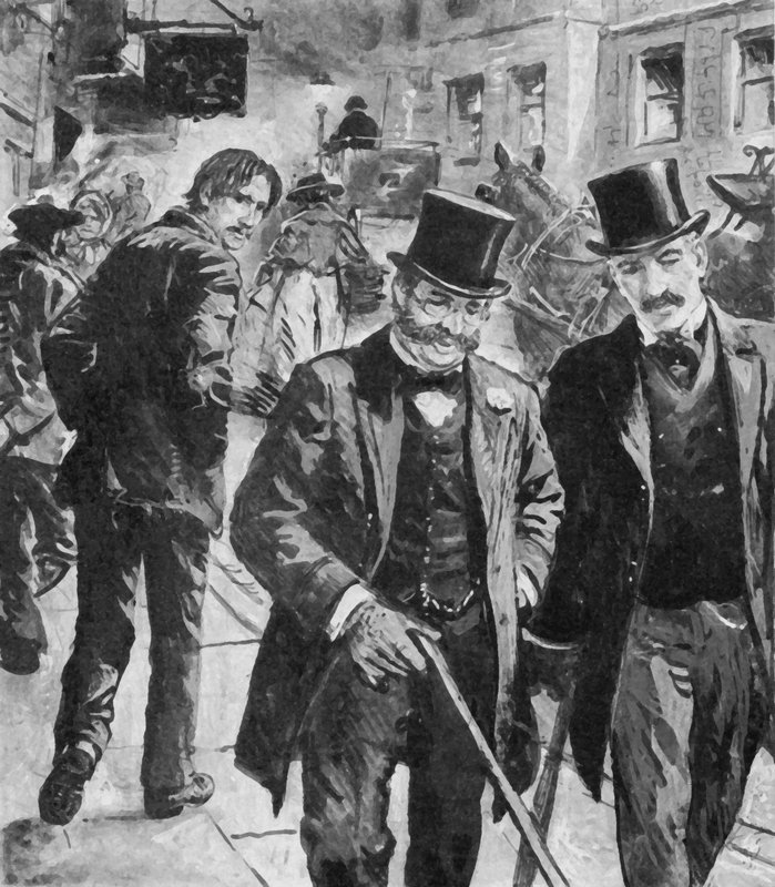 Robert Louis Stevenson, tramp-like, walking the streets of Edinburgh by English School