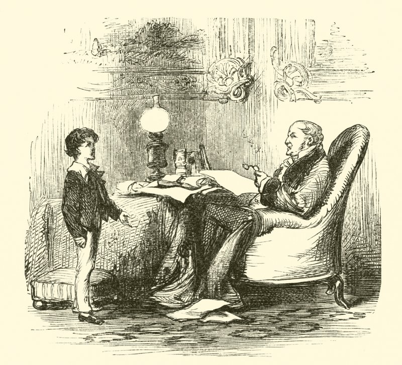 Robert Peel, at oratorical practice with his father by English School