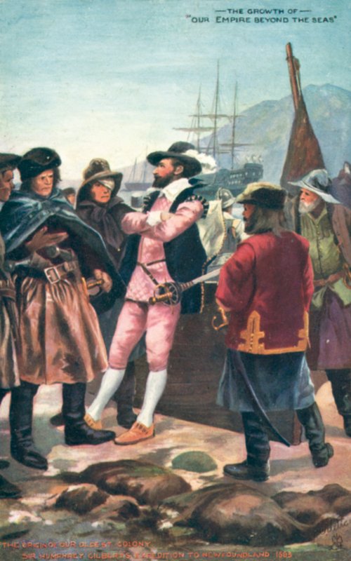 Sir Humphrey Gilbert, Expedition to Newfoundland, 1583 by English School